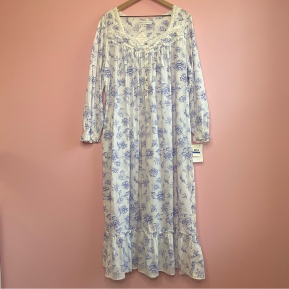 Eileen West Long Sleeve Ballet Nightgown, Periwinkle, XL - Picture 2 of 10